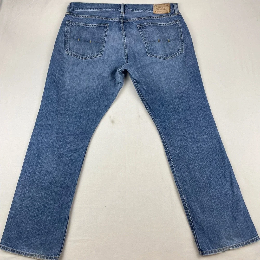 Polo Ralph Lauren Mens Authentic Dungarees Blue Jeans 36x30 Cotton Straight Leg